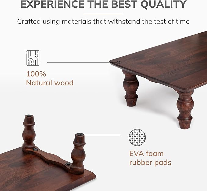 Anji Mountain Monitor Stand - Desktop Organizer & Laptop Riser, Ergonomic Monitor Riser, Space-Saving Monitor Stand for Desk, Durable Construction, Easy Assembly, Ideal for Home & Office,Walnut