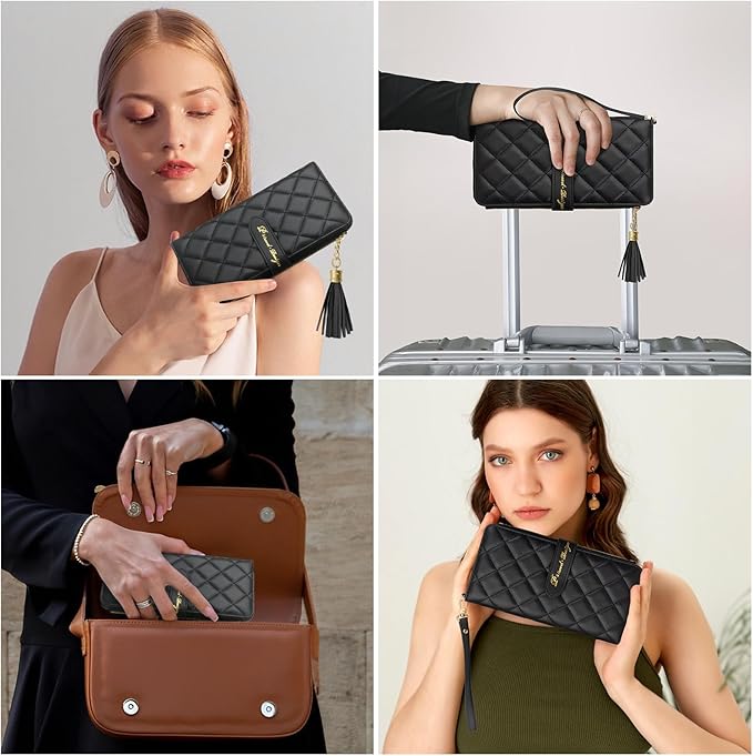 Passport Holder for Travel,Leather Passport Wallet,Travel Document Organizer with AirTag Slot,RFID Blocking With Credit Cards Case,Zippered Coins Pocket and Cash Slot for Women Men