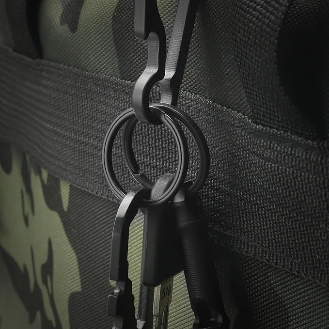 PJYTAC Titanium Keychain Rings Heavy Duty Side Push Key Rings for Car Keys Easy Quick Release EDC Split Keyrings
