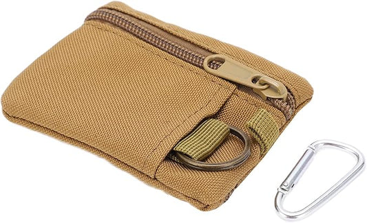 Mini Size EDC Utility Pouch Bags, Molle Pouch with Carabiner, EDC Pocket Organizer, Mini Molle Pouch Wallet for Biking Camping