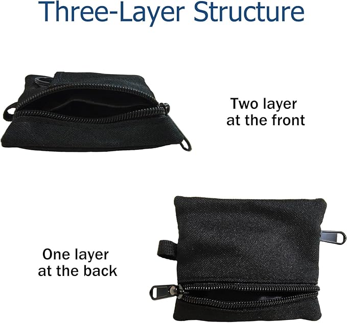 3 Pack Tactical EDC Keychain Pouch, Mini Wallet with Upgraded D-Ring - Military Mini Molle Utility Organizer for Outdoor, Hiking, Camping, Belt Gear, Zipper Pocket Bag