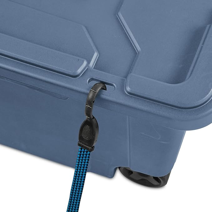40 Gallon Plastic Storage Box, Wheeled Industrial Tote, Pack of 2