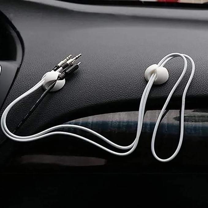 25PCS Desk Organizer,Adhesive Under Desk Cable Management Clips,Cord Organizer,Cable Clips for Nightstand,Wire Holders for Cords, For Home, Office, Car, Cubicle, Nightstand - White