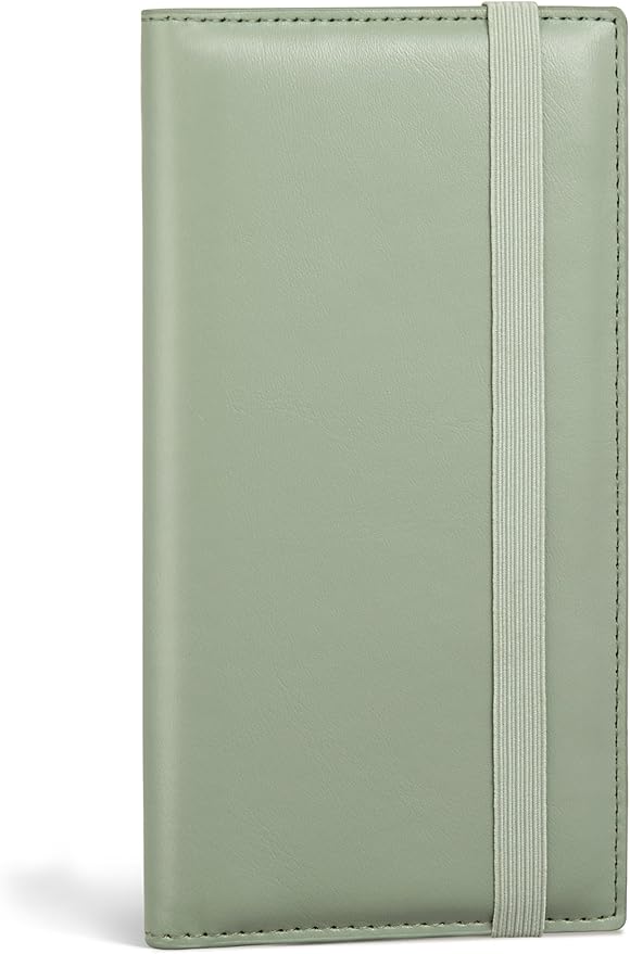 Zreal Checkbook Cover for Women, Premium Vegan Leather Checkbook Holder for Top & Side Tear Duplicate Checks with RFID Blocking (Sage Green)