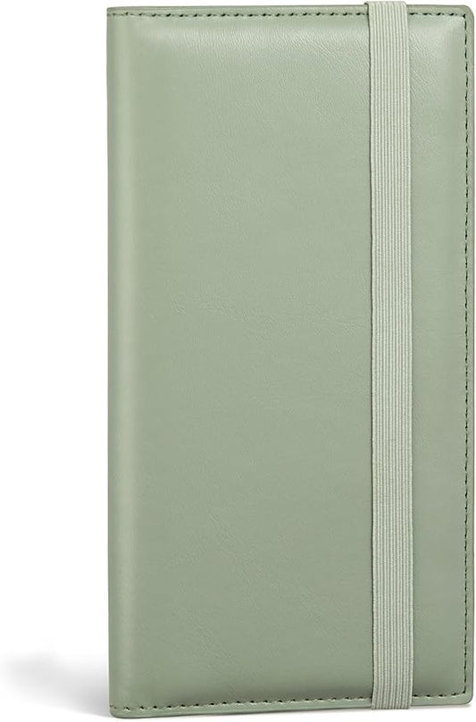Zreal Checkbook Cover for Women, Premium Vegan Leather Checkbook Holder for Top & Side Tear Duplicate Checks with RFID Blocking (Sage Green)
