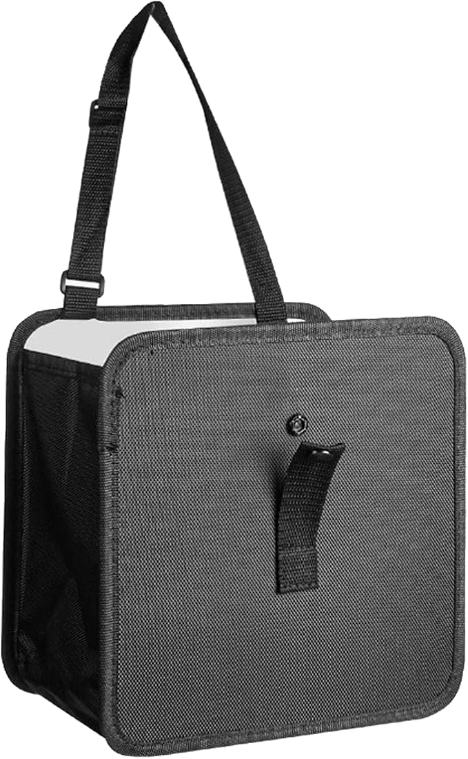 Car Trash Can, Oxford Cloth Foldable Car Trash Bin Hanging, 1.85 Gallon Capacity Garbage Bag Organizer, Leak-Proof Waterproof Auto Storage Container (Medium)