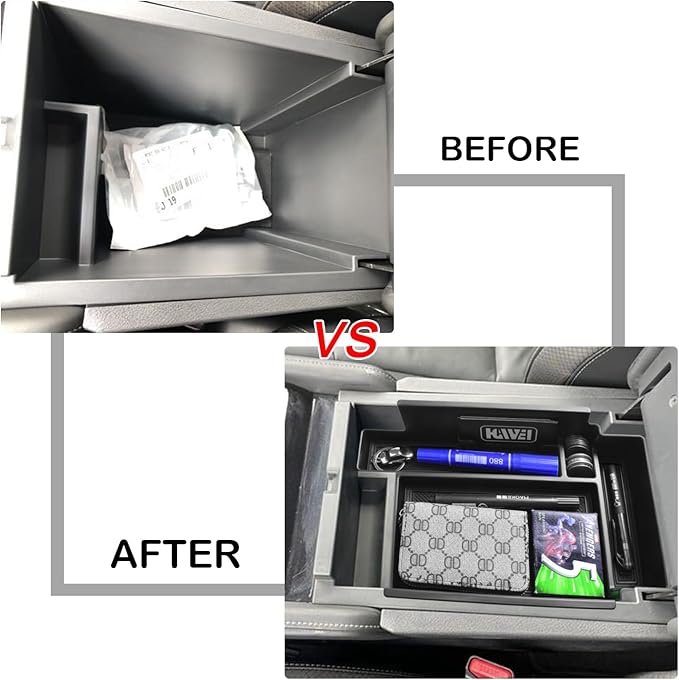 HGWEI Center Console Organizer Tray Compatible with Nissan Pathfinder 2022 2023 2024 2025 2026 Interior Accessories Pathfinder Insert Middle Armrest Storage Glove Box Divider, Black