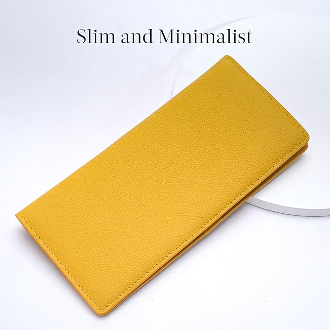 Bveyzi Ultra Slim Thin Leather RFID Blocking Credit Card Holder Bifold Clutch Wallets for Women