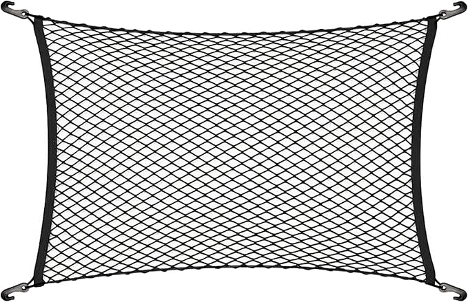 Floor Style Automotive Elastic Trunk Mesh Cargo Net for BMW i4 (G26 BEV) eDrive40 M50 2022-2025 - Premium Trunk Organizer and Storage - Luggage Net for Sedan - Best Car Organizer for BMW i 4