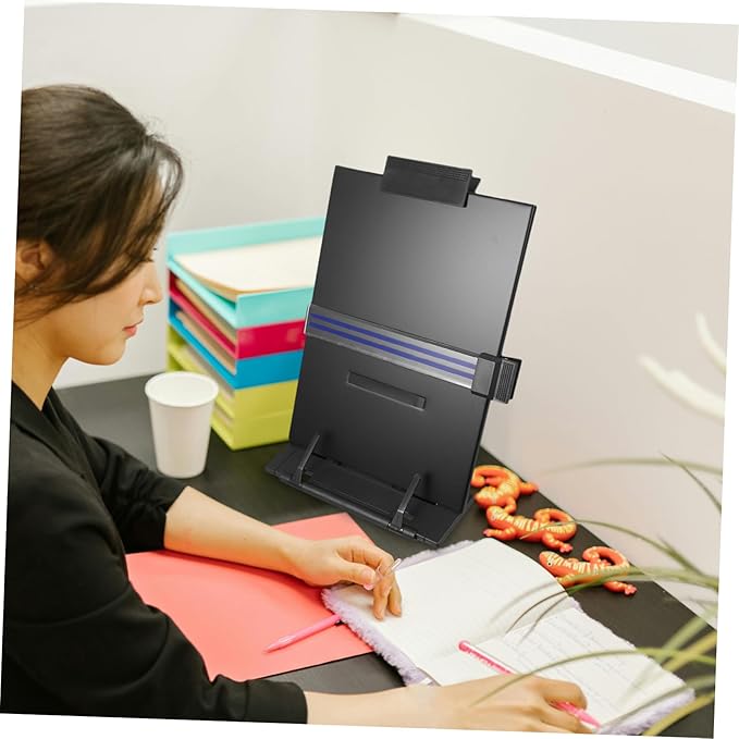 Reading Stand Document Holder Desk Book Rack Adjustable Angle Clip Holder Student Reading Stand