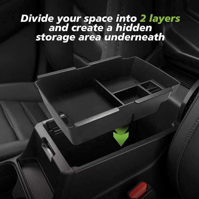 Muslogy Center Console Organizer with Coin Holder Compatible with Honda CRV & CRV Hybrid 2023 2024 2025 2026 LX EX Sport EX-L Sport Touring Hybrid Accessories (Black)
