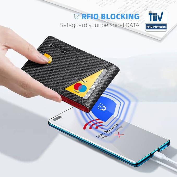 Zitahli Wallet for Men - with Money Clip Slim Leather Slots Credit Card Holder RFID Blocking Bifold Minimalist Wallets with Gift Box