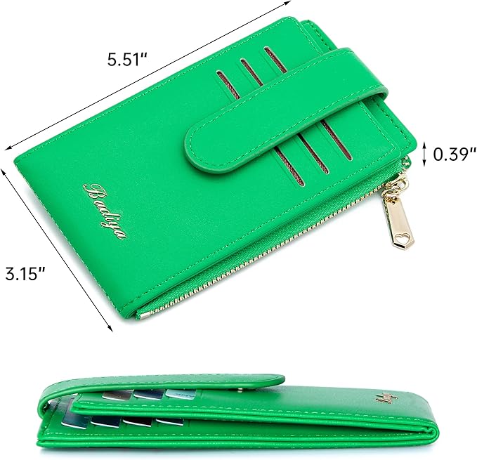 Badiya Slim Women Wallet RFID Blocking Bifold Compact 9 Card Slots Holder Wallets Soft Leather with Zipper Coin Pocket 2 ID Window