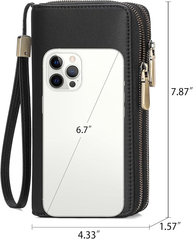 GAEKEAO Wallet for Women Clutch Leather RFID Blocking Wristlet Purse Zip Around Wallets Large Capacity Credit Card Holder