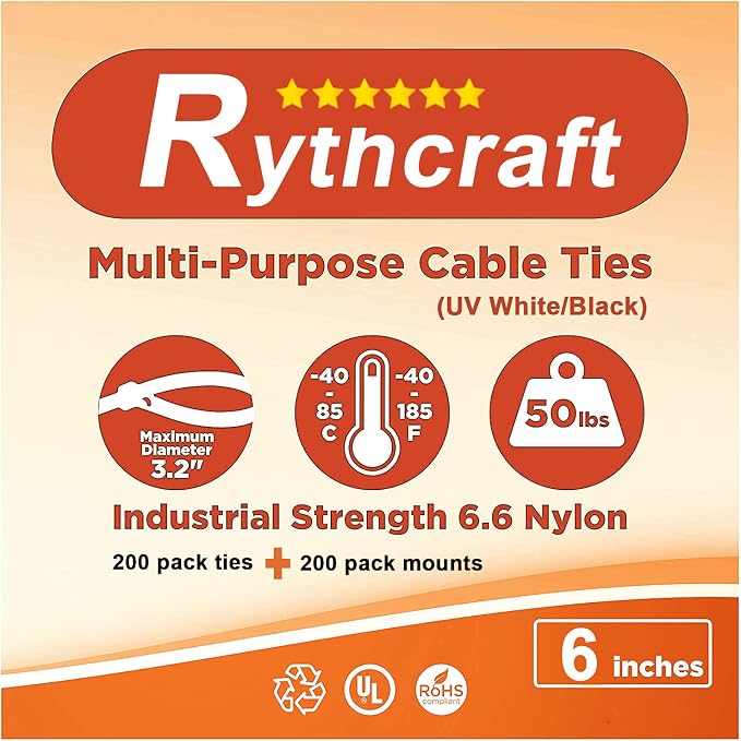 200 Pack 3/4" Zip Tie Adhesive Mounts Self Adhesive Cable Tie Base Holders with Multi-Purpose Tie wire clips with screw hole,Anchor stick on wire holder,Black