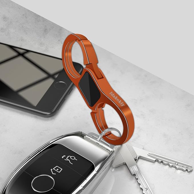 Idakekiy Key Chain Quick Release Spring with 4 Key Rings Heavy Duty Car Keychain Organizer for Men and Women