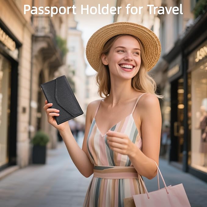 ZOPPEN Mulit-purpose Rfid Blocking Passport Holder Travel Wallet (Ver.4) Passport and Vaccine Card Holder ComboTri-fold Document Organizer Travel Essentials