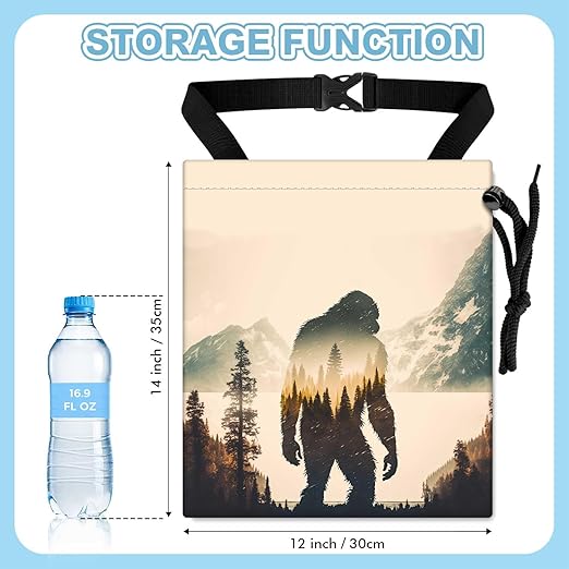 Bigfoot Mountains Forest Car Trash Bag - Waterproof Car Trash Bag Hanging Leakproof Car Garbage Bag - Washable Reusable Trash Bag For Car Interior Hanging Organizer Storage Vehicle Travelling Camping