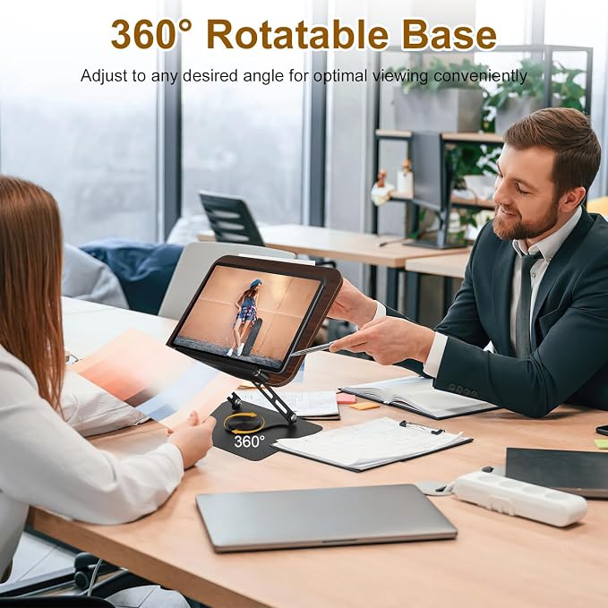 Adjustable Book Stand, 360° Rotating Laptop Stand, Foldable Reading Desk Holder, Ergonomic Multi-Purpose Tablet Stand, Height Adjustable Workstation Riser