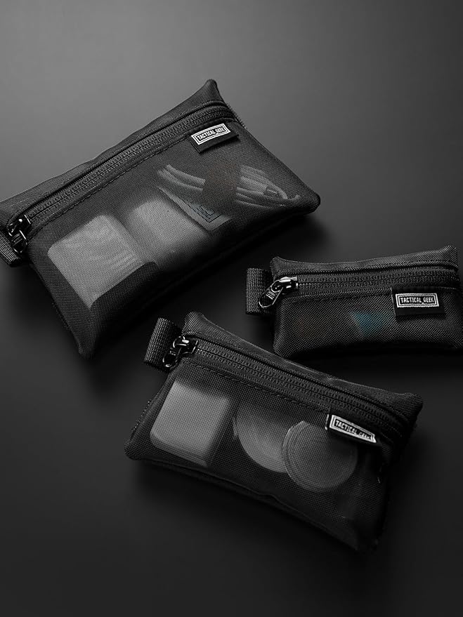 TACTICAL_GEEK Storage A5 EDC Storage Pouch Set, Molle EDC Gadget Pouch, Multi-Functional Utility Small Tool Pocket, Small Organizer for Daily Carry (Transparent Black)