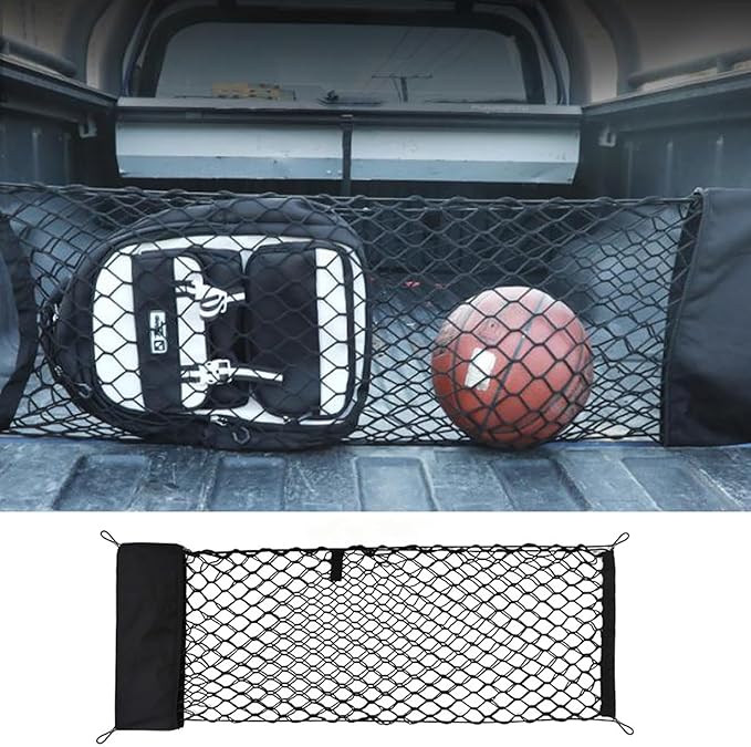 for Chevrolet/Chevy Traverse Envelope Style Truck Bed Cargo Net - Fits 2015-2024 2025 2026 Chevrolet Traverse Accessories Cargo Net for Pickup Truck Bed - Free Storage Bag - Heavy Duty Carabiners