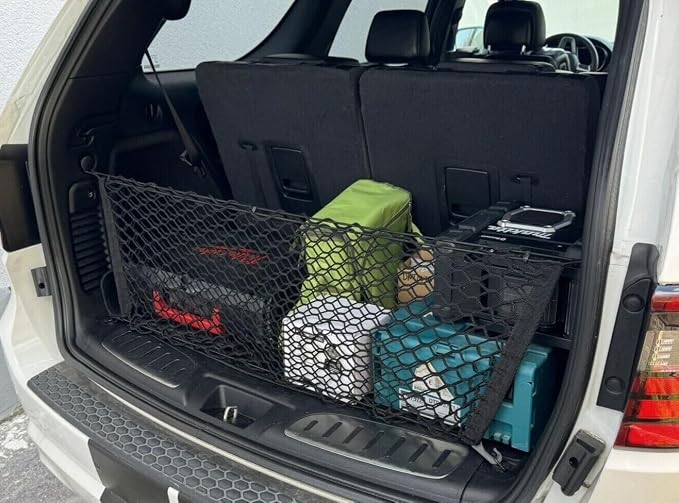 Rear Trunk Organizer Cargo Net for Dodge Durango 2011–2026 – Envelope Style Cargo Net for SUV – Premium Mesh Car Trunk Organizer Vehicle Carrier Storage – Compatible with Durango
