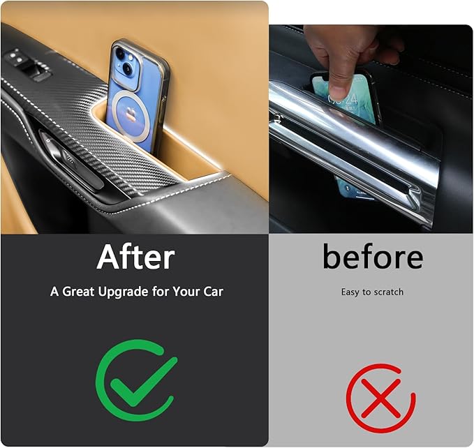 4PCS Car Door Organizer Tray for RX 2023 2024 2025 Front & Rear Door Pocket Inner Organizer Trays TPE for RX Hybrid RX 350h 500h F Sport Premium+ Luxury F Sport Accessories Brown