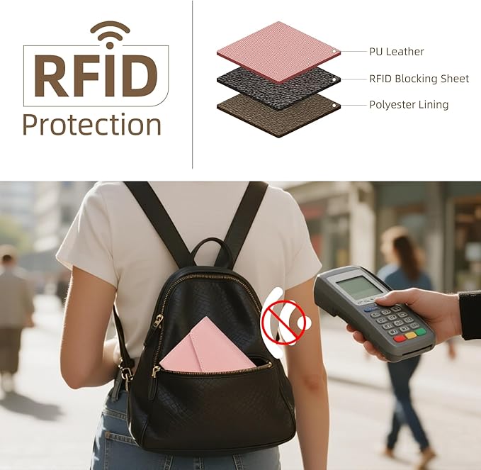 ZOPPEN Mulit-purpose Rfid Blocking Passport Holder Travel Wallet (Ver.4) Passport and Vaccine Card Holder ComboTri-fold Document Organizer Travel Essentials