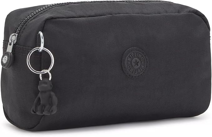 Kipling womens Women's Gleam Cosmetic Bag, Black Noir, 7.25 L x 4.25 H 3.25 D US