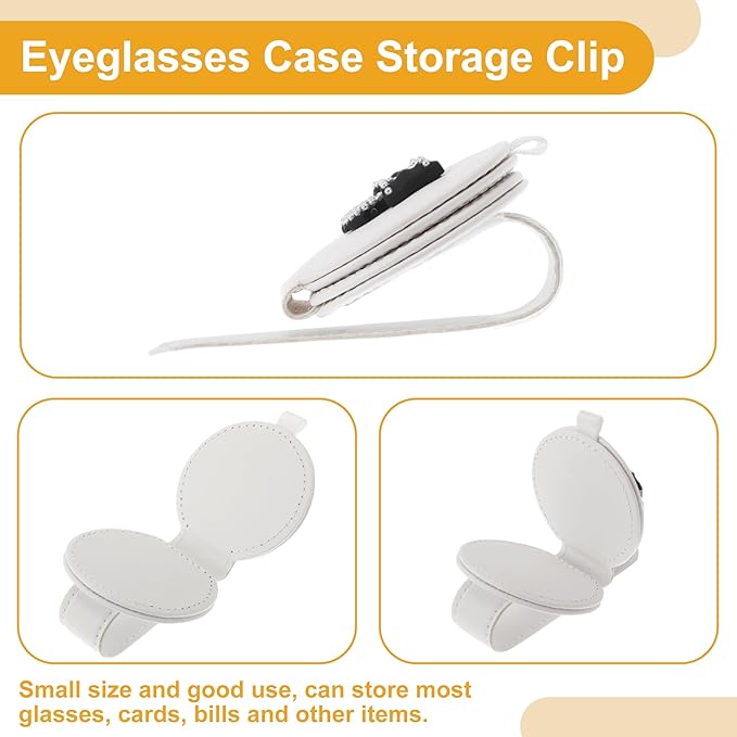 Car Sunglasses Clip Magnetic Universal Sun Visor Eyeglasses Protective Storage Clip PU Leather 10x6cm 1 Pcs