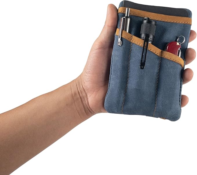 Hide & Drink, Multi-Tool Pocket Pouch, Compact Multipurpose EDC Zippered Bag, Mini Camping Tool Case, Waxed Canvas, Knife Holster, Handmade Slim Organizer
