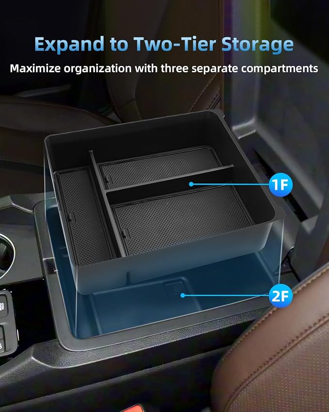 Center Console Organizer & Cup Holder for 2023-2025 Honda Pilot & 2026 Passport, 2023-2025 Honda Pilot/ 2026 Passport Interior Accessories 3-Piece Set