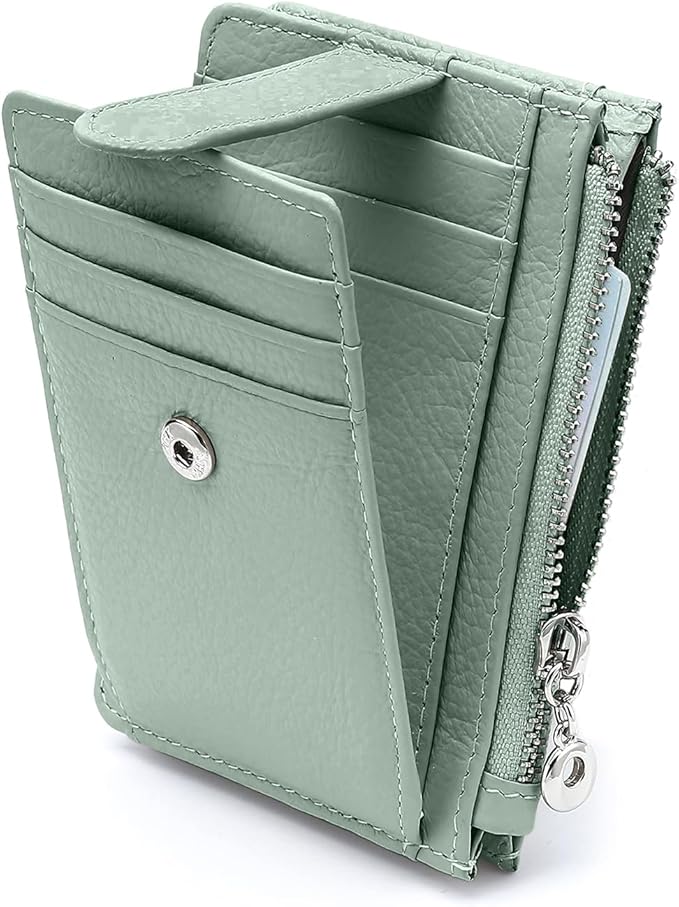 Slim Wallet for Women Genuine Leather Card Holder Thin Womens RFID Blocking Small Wallets