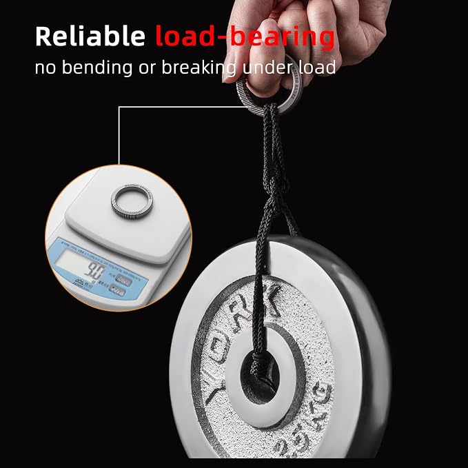 FEGVE Round Carabiner Keychain Clip, Spring Hook Key Chain Clip with 2pcs 1 Inch Key Rings for Men