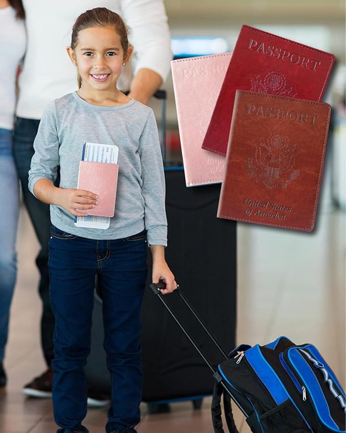 Passport Wallet & Cover Combo - Holds Passport, Vaccine Card & More