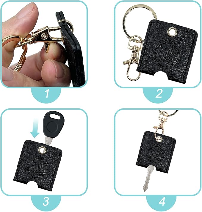Soft Leather Key Sleeve, 3pcs Keychain Key Fod, Protector for Broken Car Keys