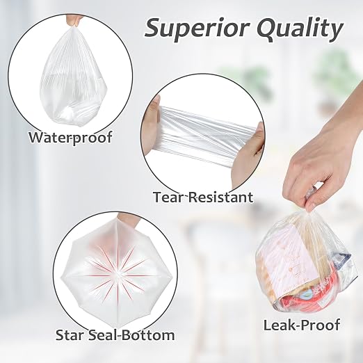 Accmor Mini Car Trash Can Bags for Auto Trash Bin, 120 Count Small Garbage Organizer Bags Tear-Resistant, Liner Refills (Vehicle Trash Can is not Included), White