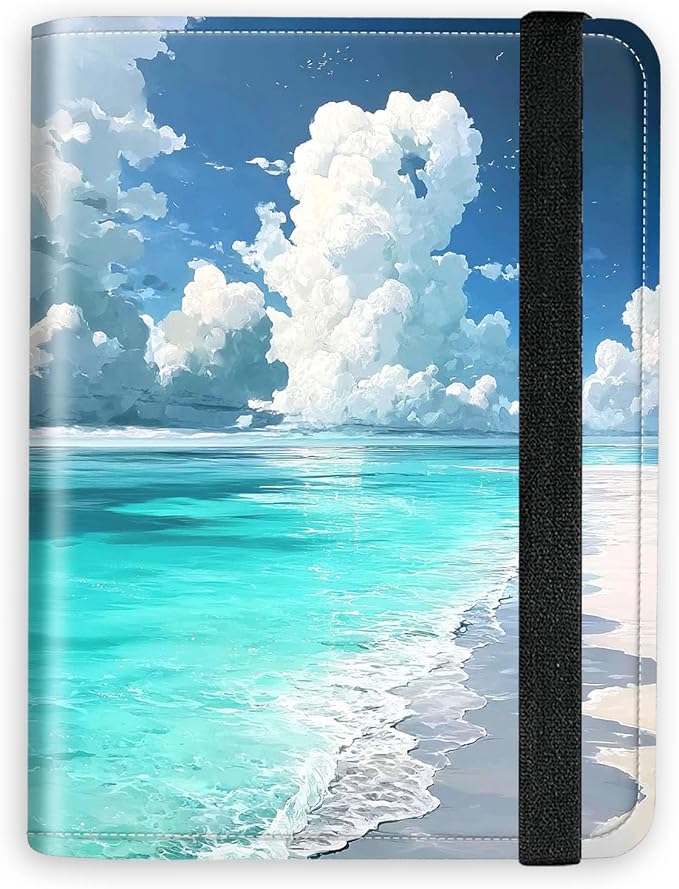 [The Vast Sea Ultra-Slim Passport Holder Wallet with Pen Loop, RFID Blocking Faux Leather Travel Passport Cover, Compact Boarding Pass & Card Case Organizer for Women & Men