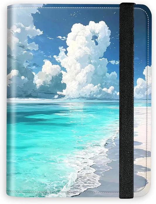 [The Vast Sea Ultra-Slim Passport Holder Wallet with Pen Loop, RFID Blocking Faux Leather Travel Passport Cover, Compact Boarding Pass & Card Case Organizer for Women & Men