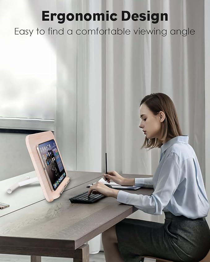 aboutool 2 in 1 Dual-use Floor Book Stand & Desktop Book Stand,Height Adjustable from 33-63in, Adjustable Book Holder with Elastic Page Clips for Music Scores, Recipe, Tablet, Laptop(White)