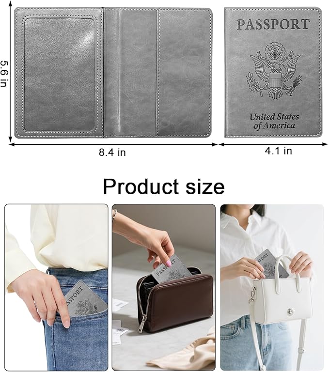 Passport Holder for Travel Men, RFID Blocking Passport Covers Case Wallet Card Slot, International Travel Must Haves Travel Accessories for Women, Cruise Ship Essentials Travel Gifts