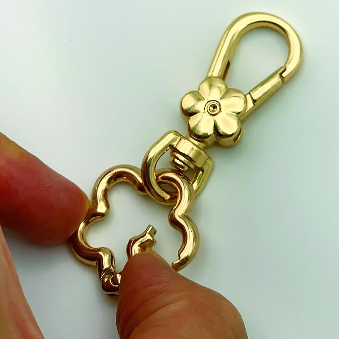 Metal Keychains for Women Men, 2PCS Cute Flower Shape Quick Release Key Chain Bag Charms Car Keychain Holder Clip