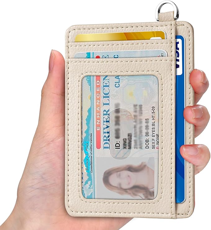 EcoVision Slim Minimalist Front Pocket Wallet, RFID Blocking Credit Card Holder Wallet with Detachable D-Shackle for Men Women