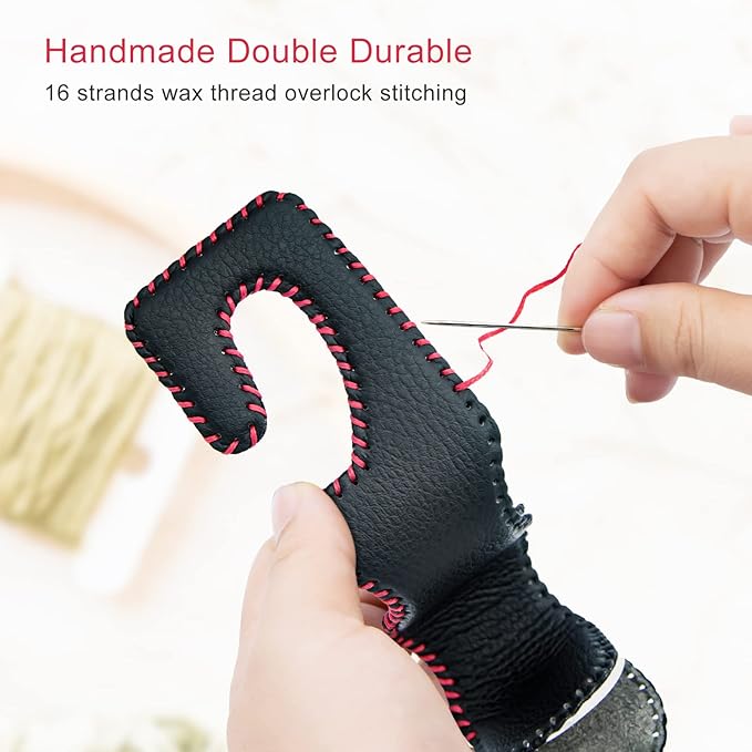 Purse Hook for Car Headrest, Leather Back Seat Organizer Hanger Holder Hook for Hanging Purses and Bags and Coats, 2Pack Black&Red