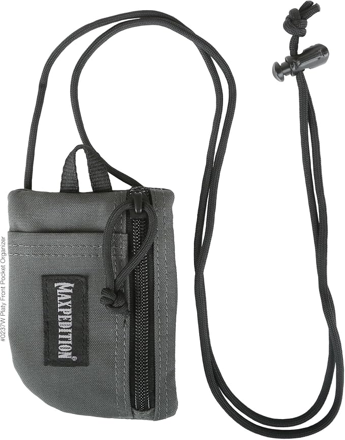 MAXPEDITION Platy Pocket Organizer, Durable EDC Tool Pouch for Men, Neck Wallet with Paracord Lanyard, Holds Flashlight, Multitool, Pen, Notebook