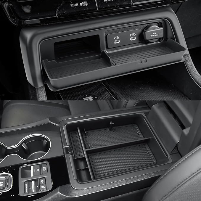 CDEFG 2Pcs for 2026 Honda Passport Center Console Organizer for 2026 Honda Passport Accessories Middle Console Drawer Storage Box Armrest Insert Tray