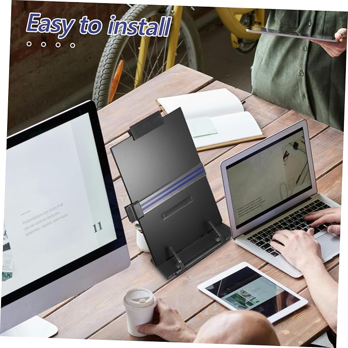 Adjustable Document Holder for Typing and Reading Portable Stand with Angle for Better Posture Space-Saving Design for Office and Home Use