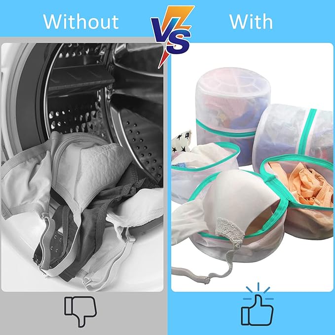 GOGOODA Mesh Laundry Bags for Delicates Durable Protective Wash Bags Travel Storage Bags for Intimates Lingerie, 4PCS (6.5 * 8in)
