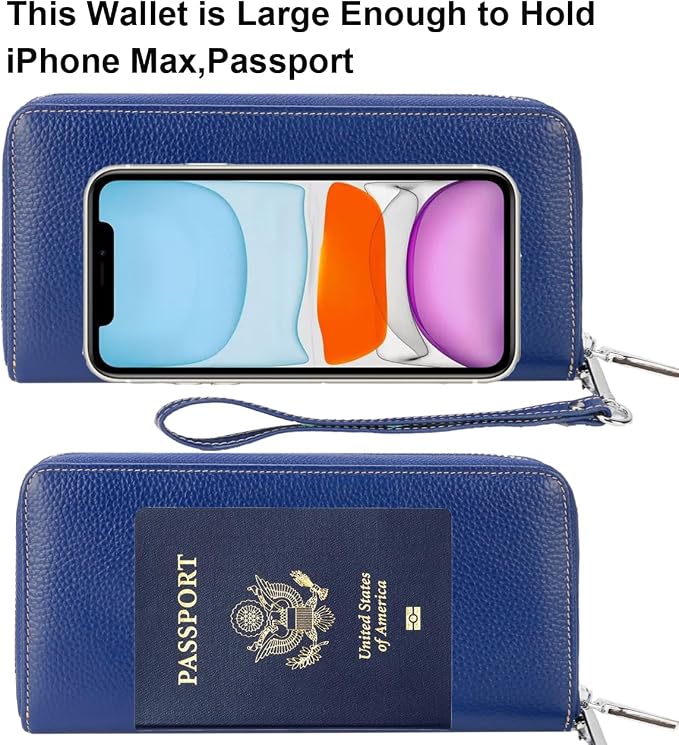 Lavemi Small Compact Women Wallet RFID Blocking Genuine Leather Bifold Purse with ID Windows