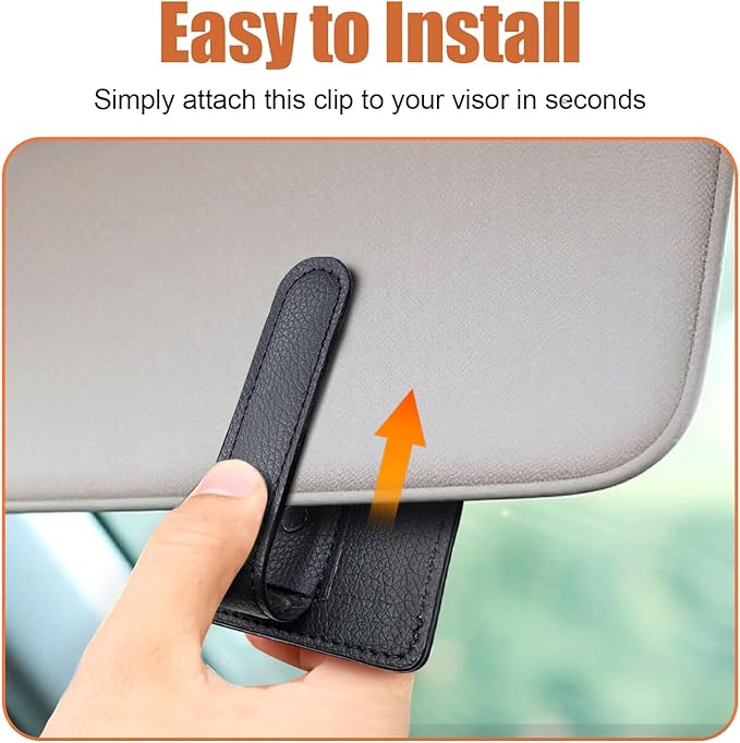 New 2 in 1 Sunglass & Photo Holder for Car, Strong Magnetic Leather Sunglasses Holder, Car Visor Picture Holder Clip, 2026 Upgraded No Fall No Slide Car Visor Accessories